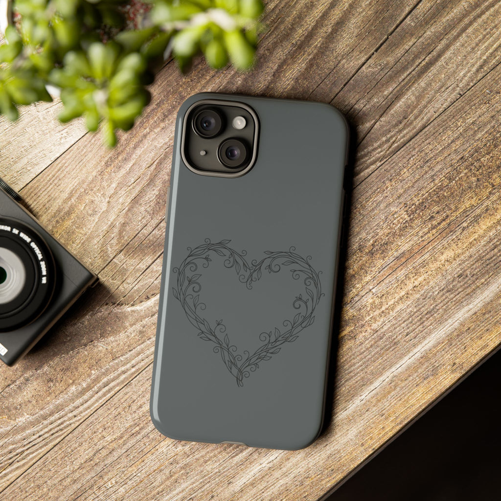Floral Vine Heart Tough Phone Case — Slim Protective iPhone Cover