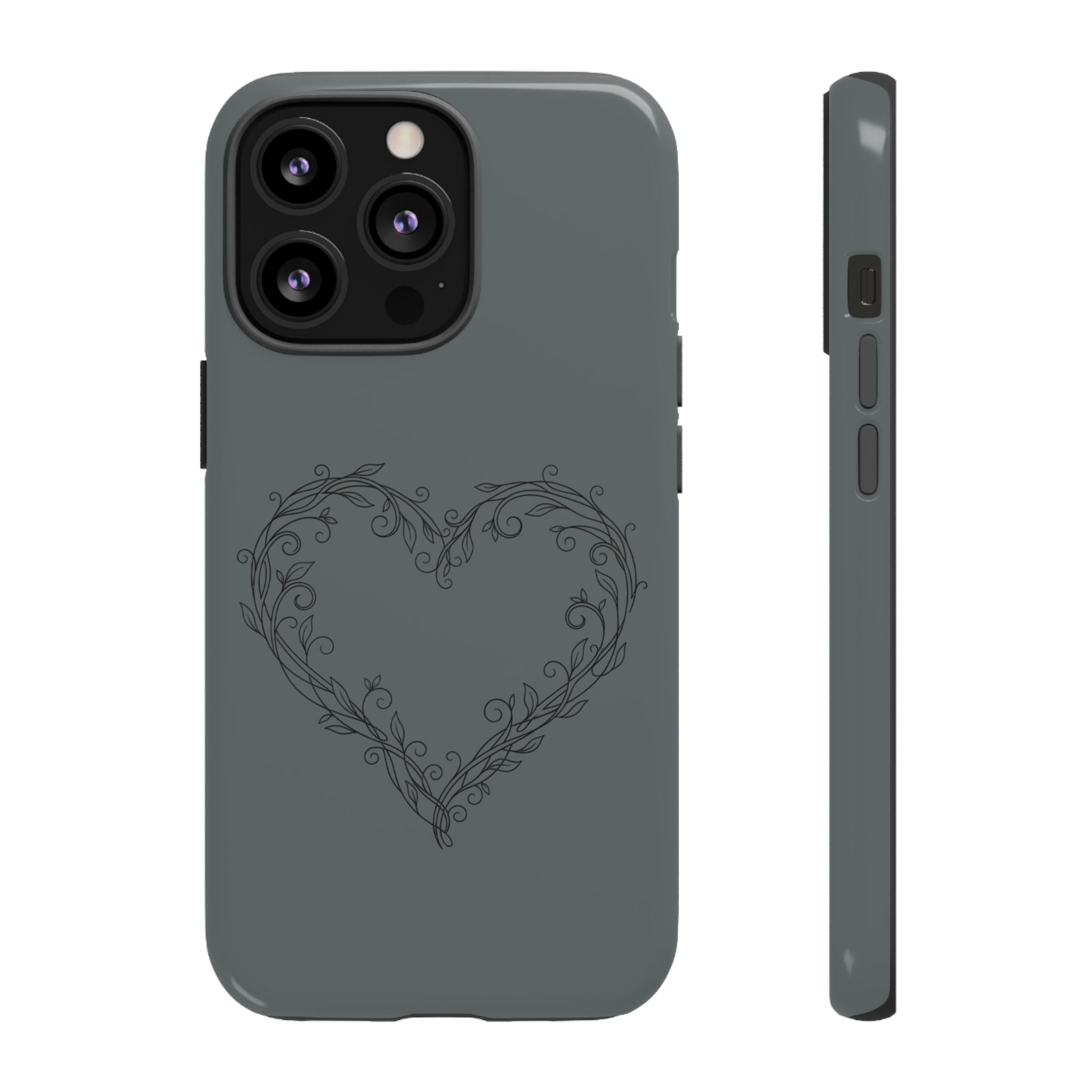 Floral Vine Heart Tough Phone Case — Slim Protective iPhone Cover