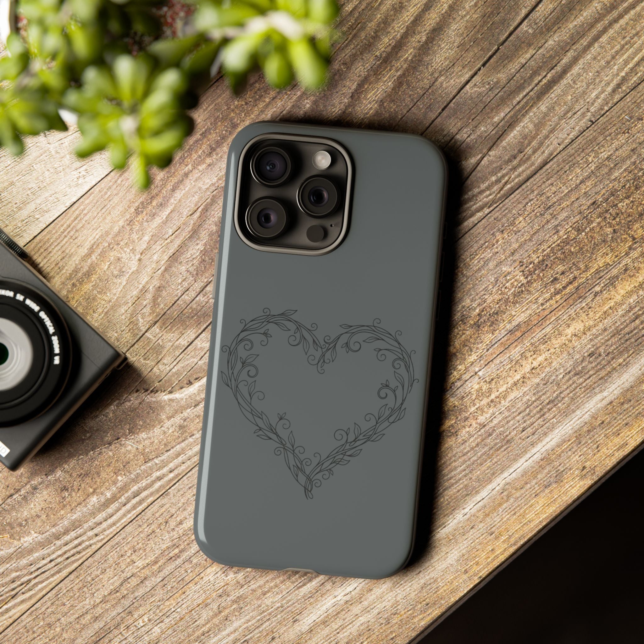 Floral Vine Heart Tough Phone Case — Slim Protective iPhone Cover