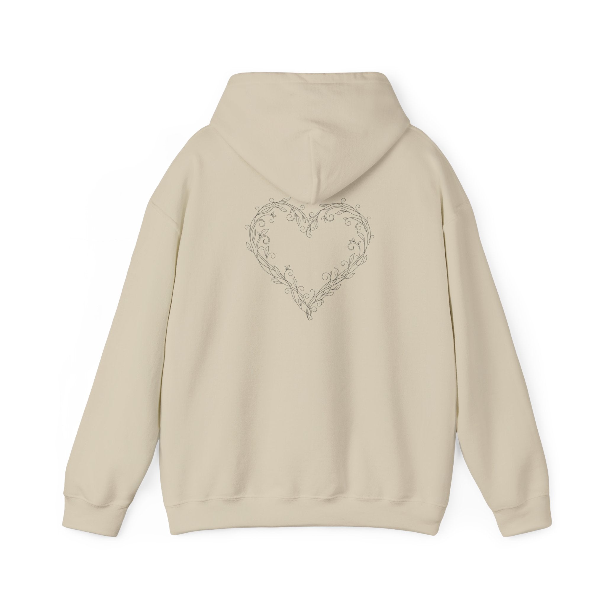 Embroidered Cross & Heart Hoodie — Minimal Faith-Inspired White Pullover