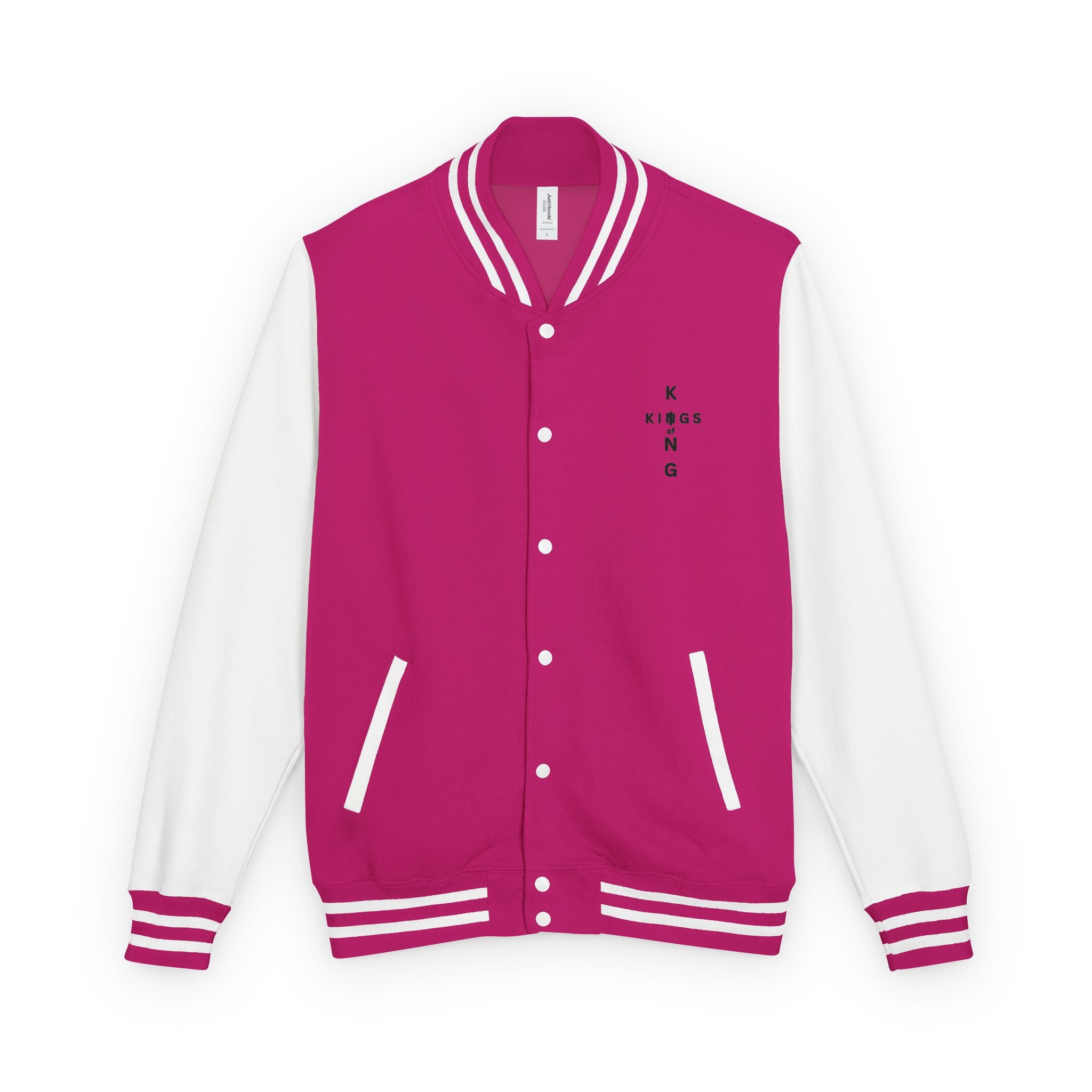 King of Kings Letterman Jacket - Minimal Vertical Script Chest Design