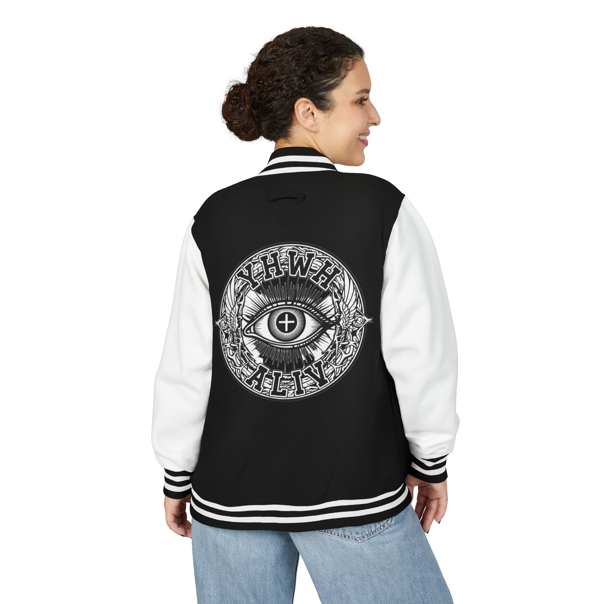 Letterman Jacket — “YHWH Ally” Eye Emblem Varsity Jacket