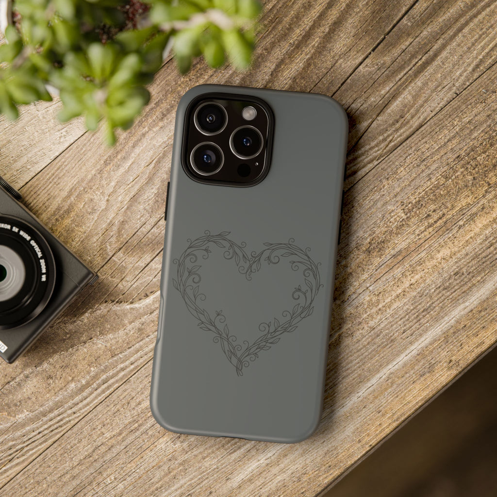 Floral Vine Heart Tough Phone Case — Slim Protective iPhone Cover