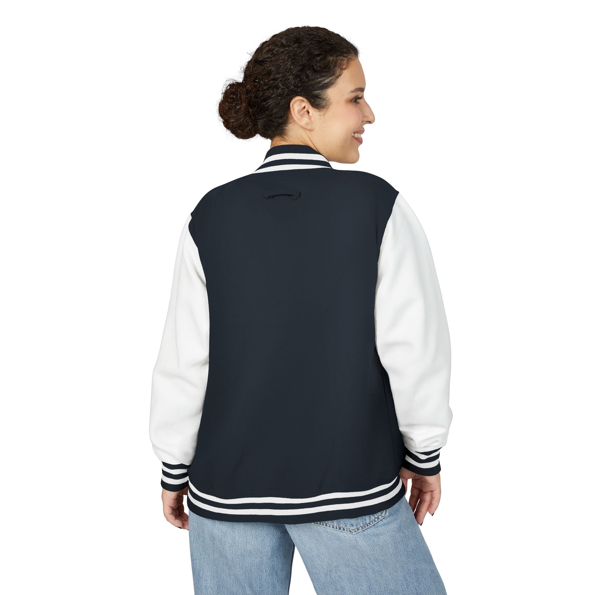 King of Kings Letterman Jacket - Minimal Vertical Script Chest Design