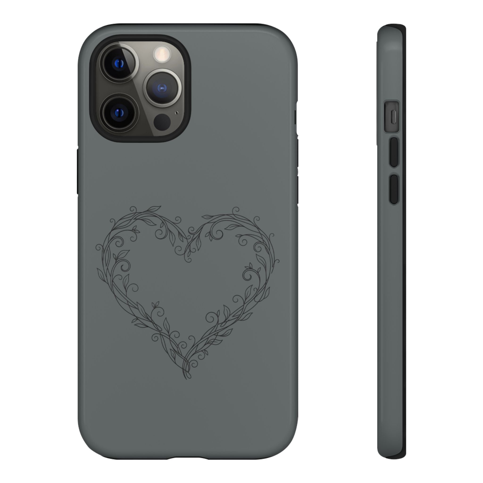 Floral Vine Heart Tough Phone Case — Slim Protective iPhone Cover