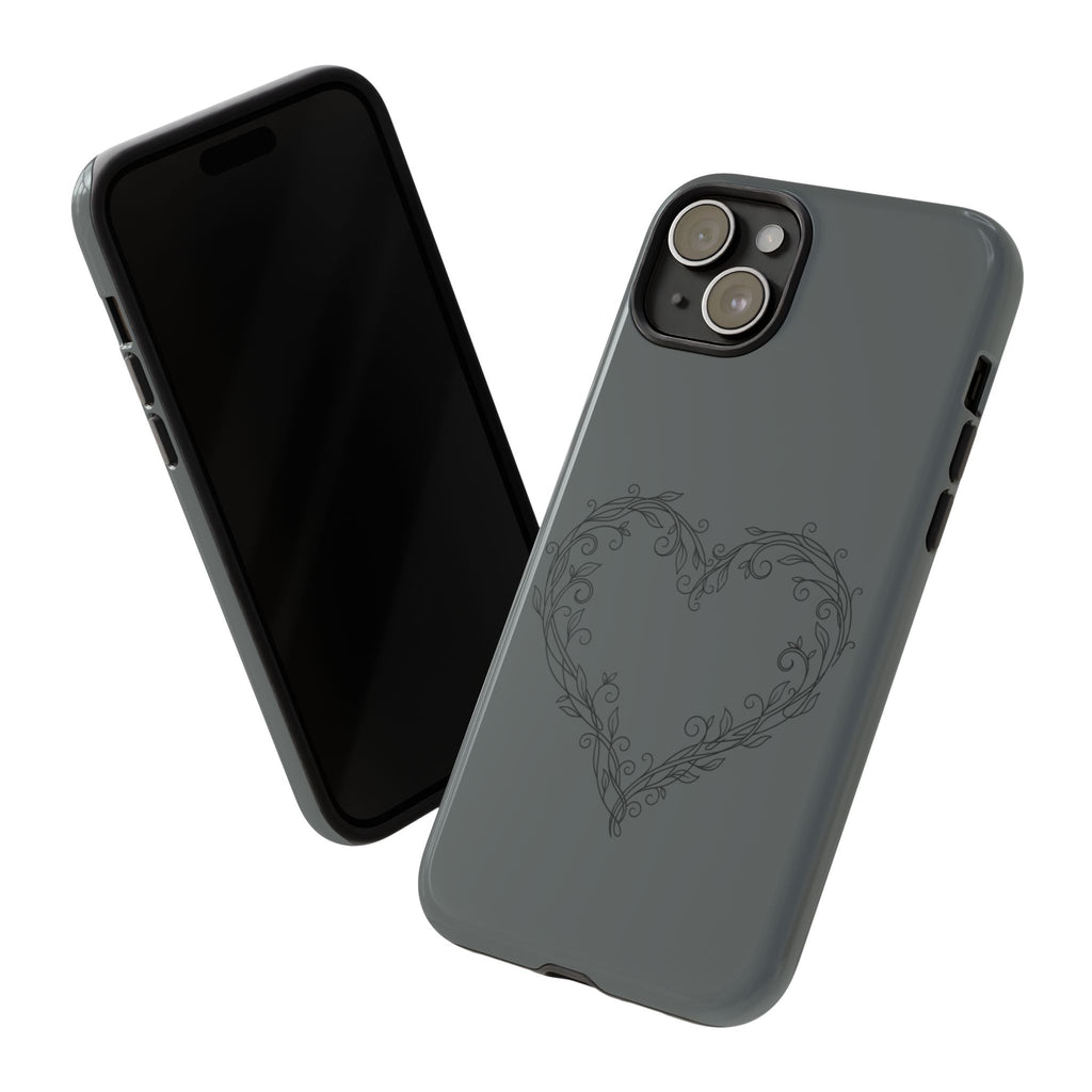 Floral Vine Heart Tough Phone Case — Slim Protective iPhone Cover