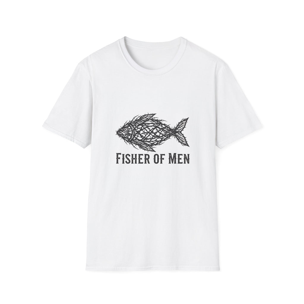 Fisher of Men T-Shirt — Rustic Scribble Fish Christian Tee