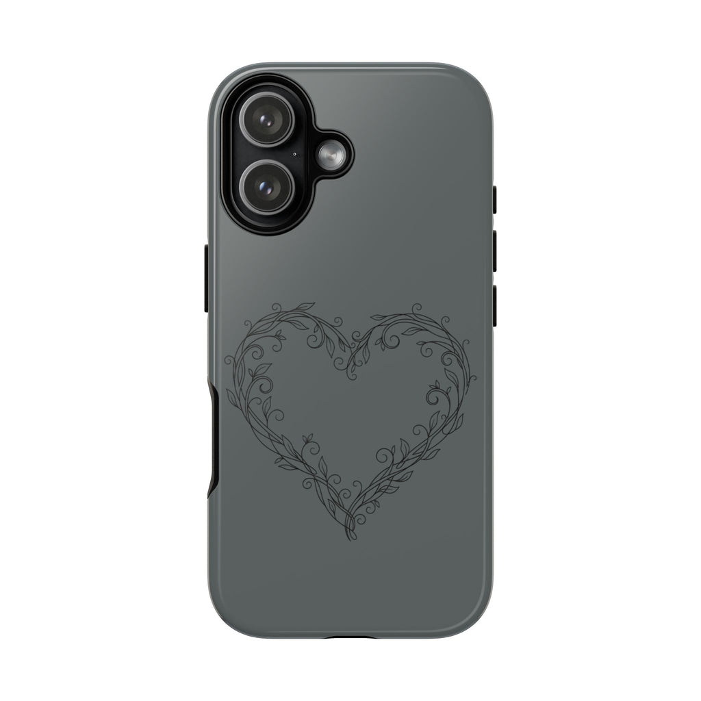 Floral Vine Heart Tough Phone Case — Slim Protective iPhone Cover