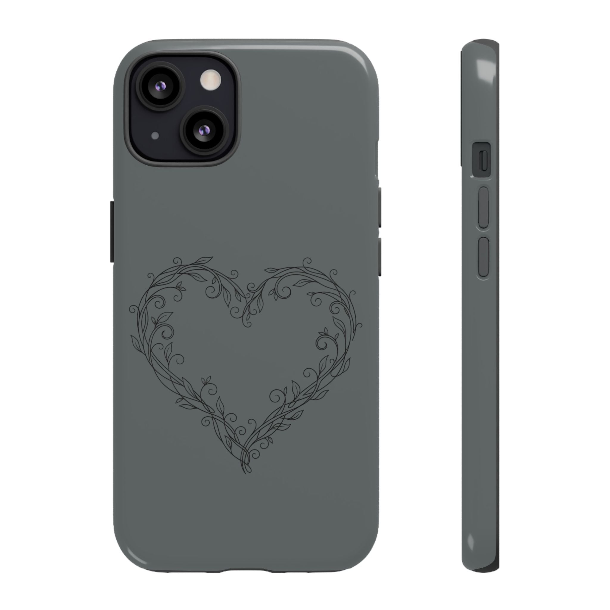 Floral Vine Heart Tough Phone Case — Slim Protective iPhone Cover