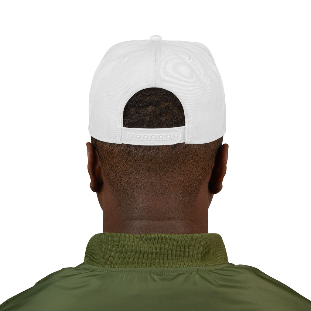 Embroidered Gothic Cross Snapback Hat — Black & White Streetwear Cap