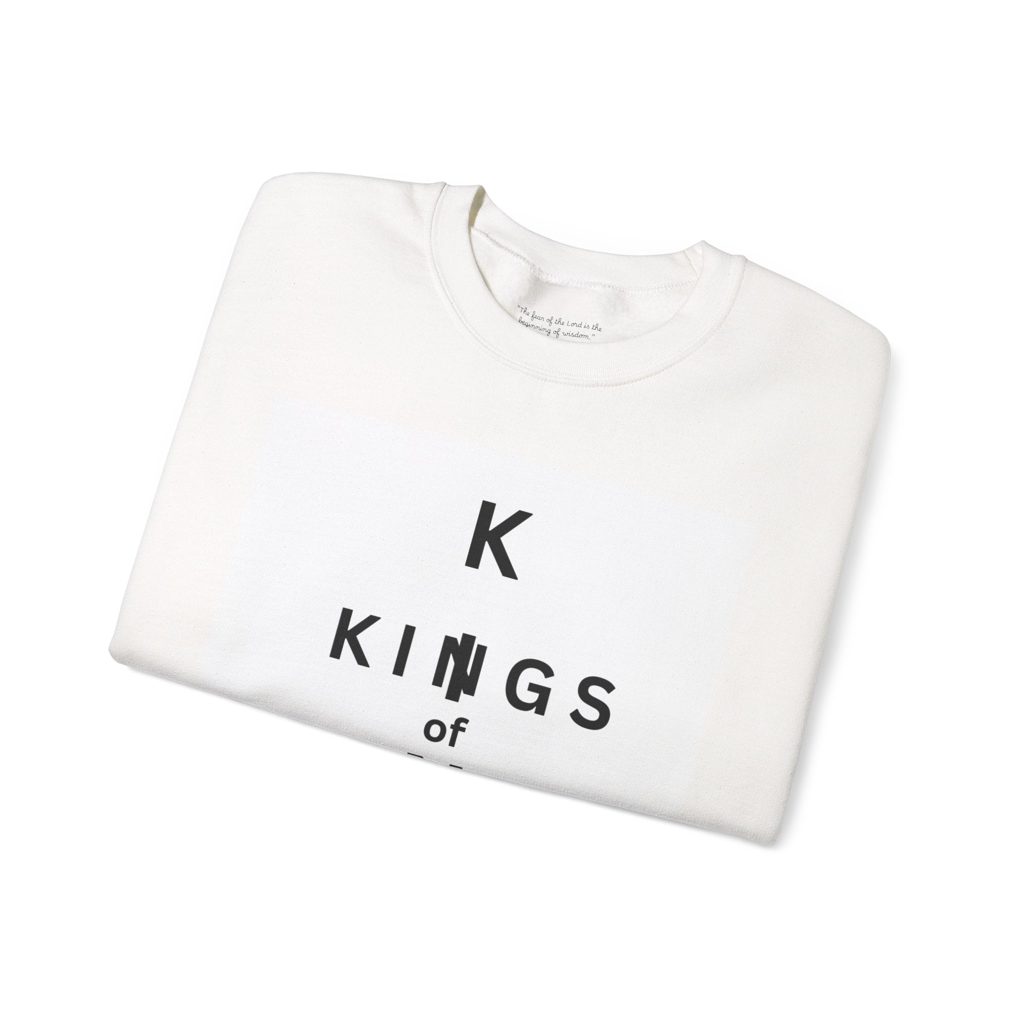 King of Kings Cross Crewneck Sweatshirt — Minimal Vertical Typography