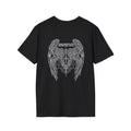Minimal 'Novrain' Cross Graphic T‑Shirt + Angel Wings back