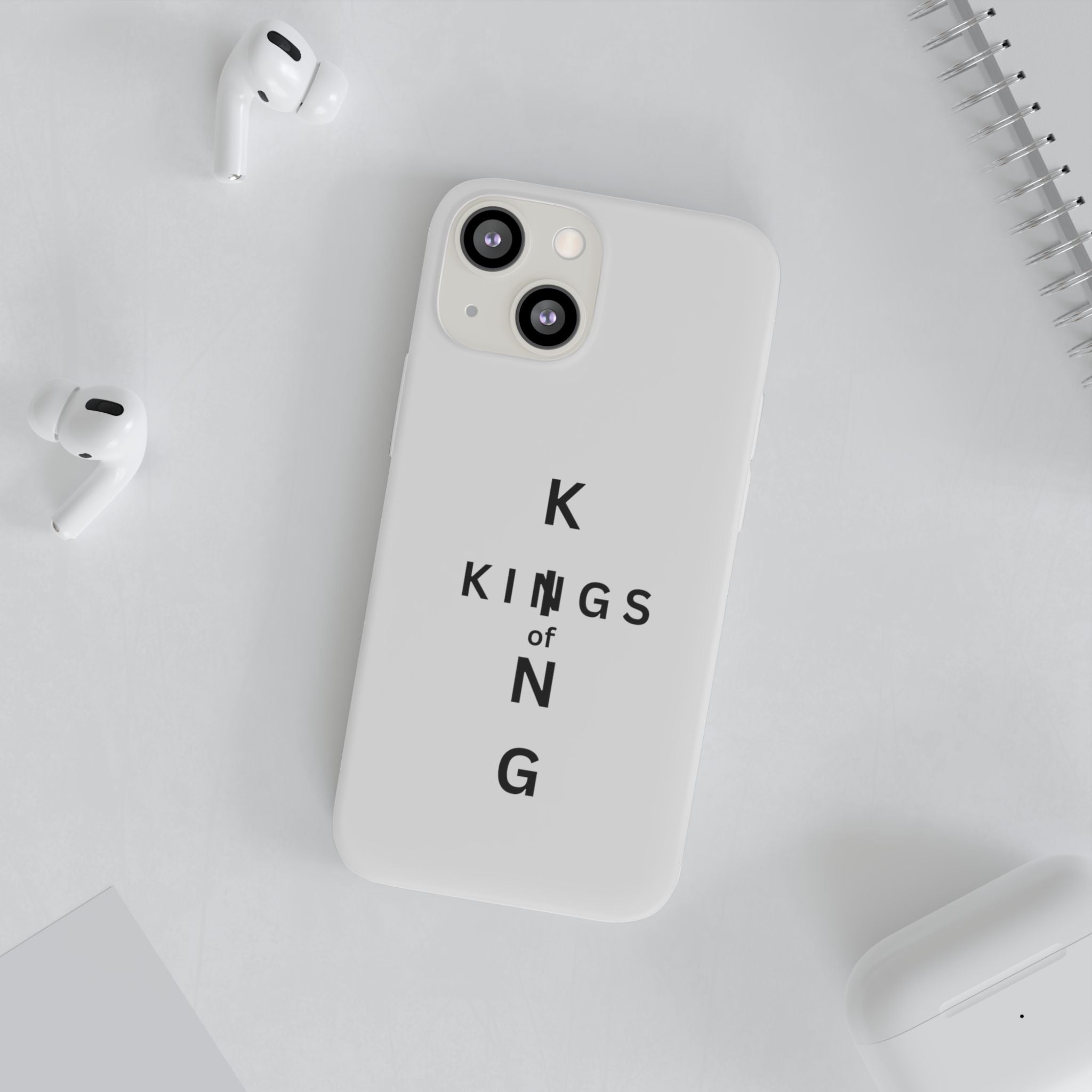 Flexi Phone Case — Minimal "Kings of King" Vertical Text Protective Cover