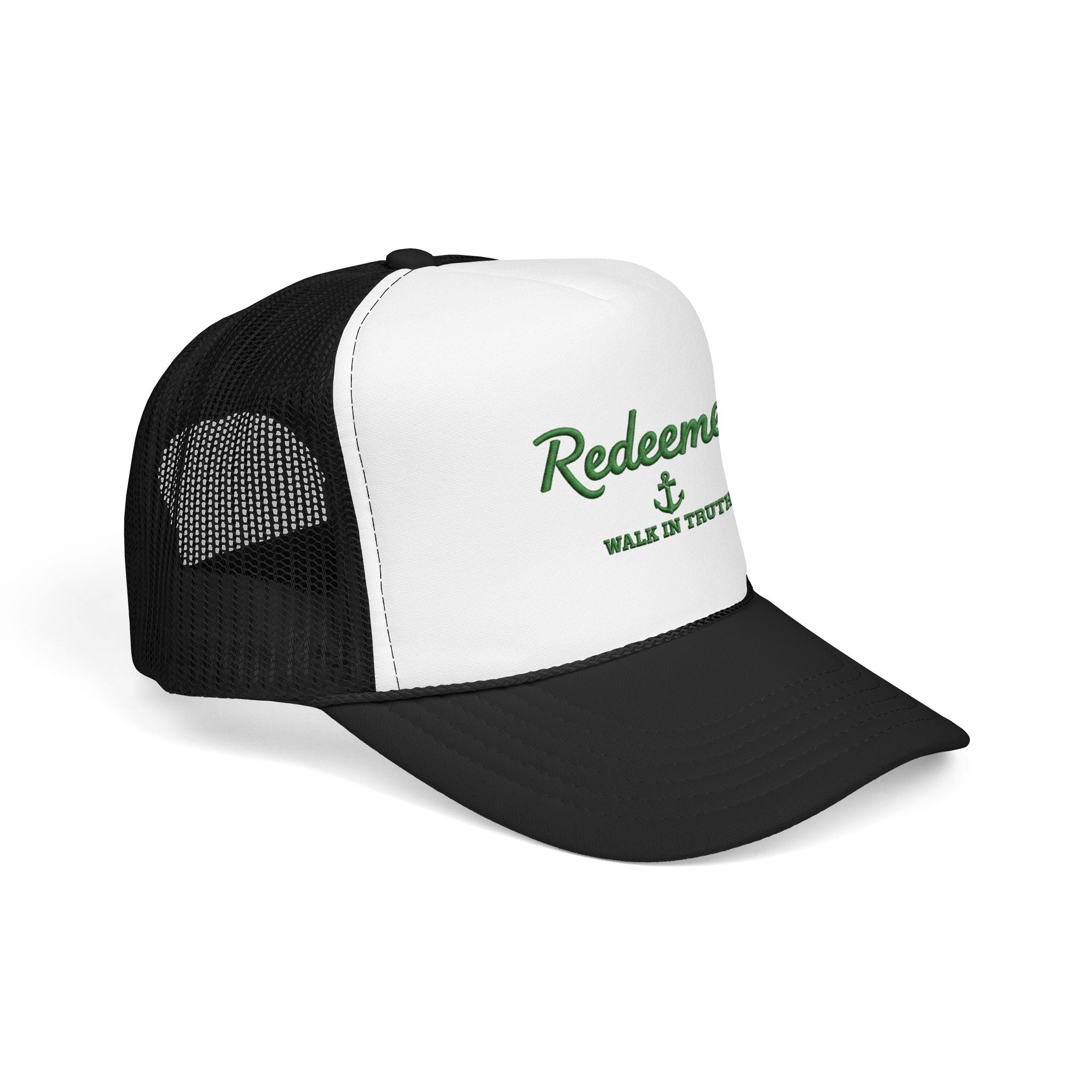 Redeemed Foam Trucker Hat – "Redeemed" Anchor Faith Cap