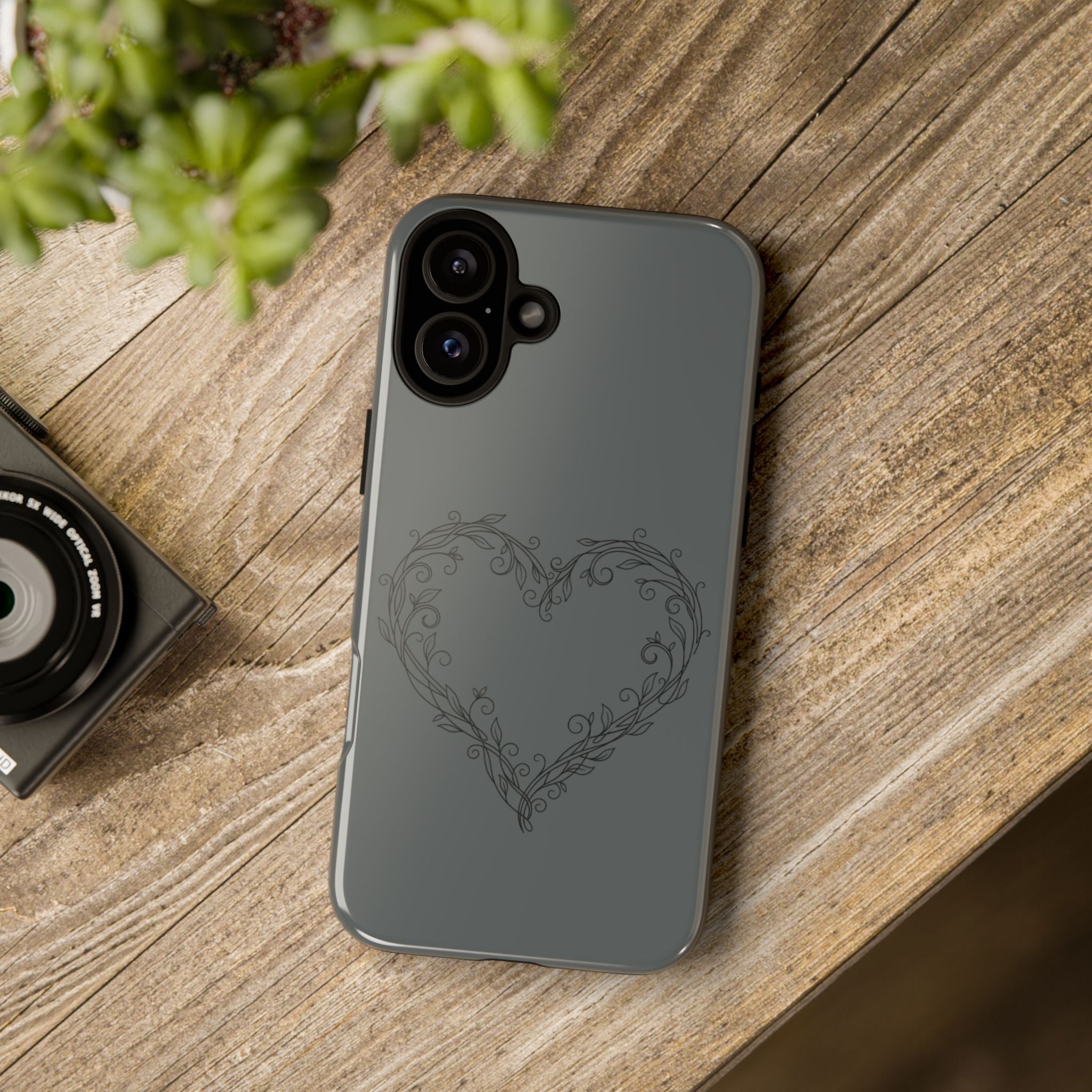 Floral Vine Heart Tough Phone Case — Slim Protective iPhone Cover