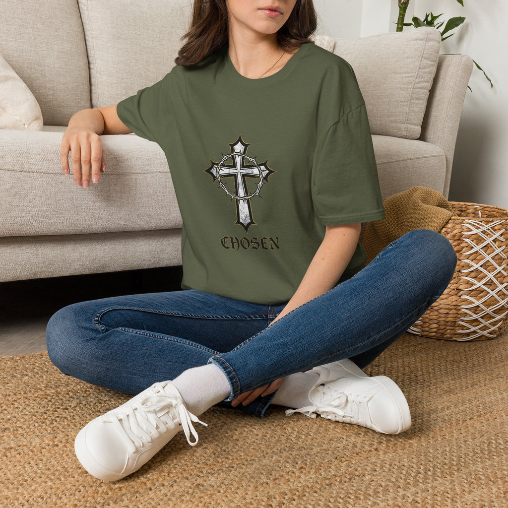 Cross + 'Chosen' T-Shirt — Gothic Faith Graphic Tee