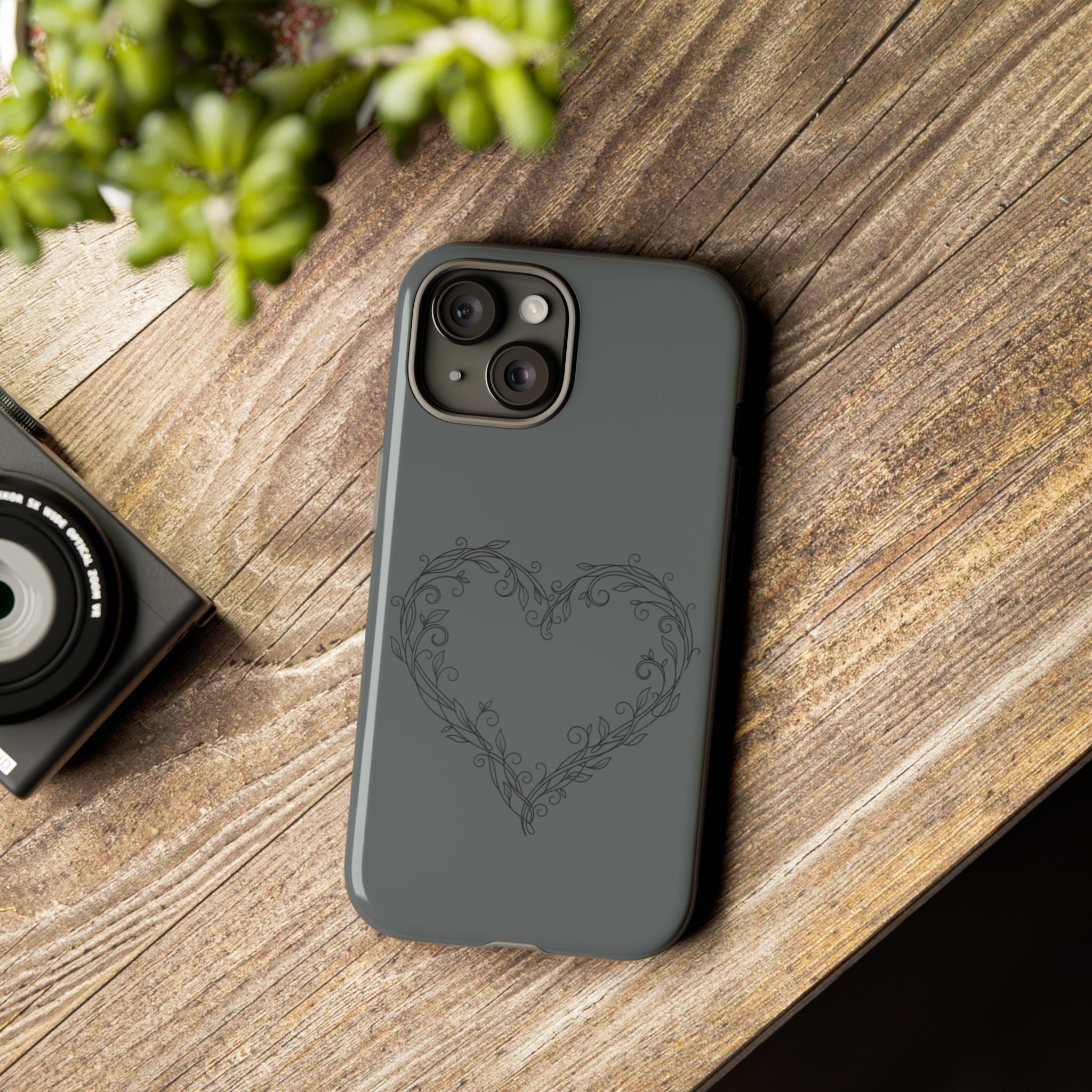 Floral Vine Heart Tough Phone Case — Slim Protective iPhone Cover