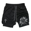 Graphic 2 in 1 Workout Running Shorts
