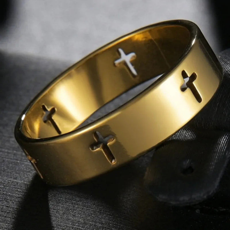 Minimalist Cross Ring